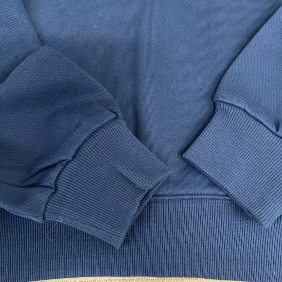 Parke deep blue round-neck long-sleeve sports hoodie - Picture 4 of 5